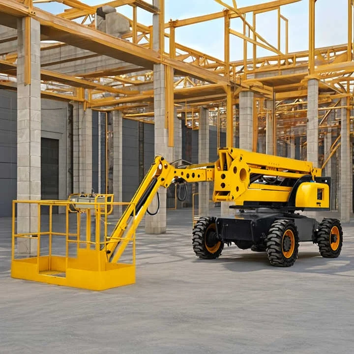 Folding 20m Reach Towable Knuckle Aerial Working Boom Lift Cherry Pickers Platform