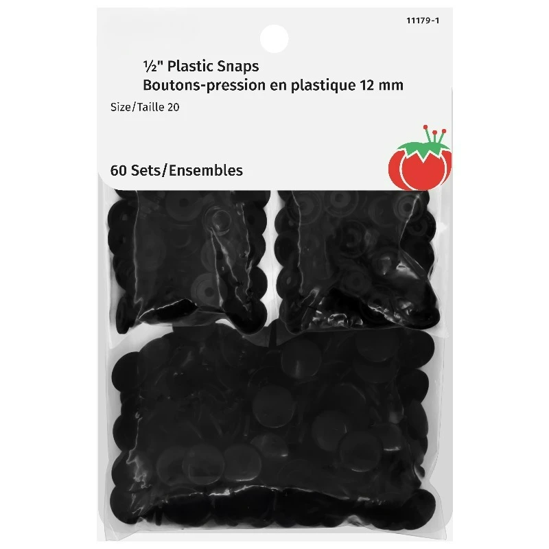 

1/2" Plastic Snap Fasteners, 60 Count