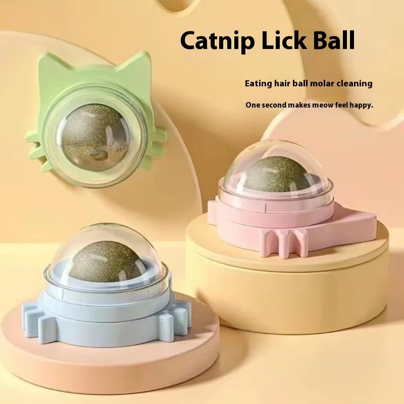 Cat Ear Peppermint Rotating Ball Cat Happy Interactive Cat Toy Worms Gall Fruit Wood Polygonum Toy Ball