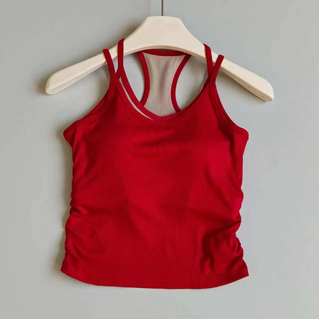 Contrast Color Yoga Vest for Women, Shock-Proof Gathered with Chest Pads, Running Training Underwear, Pilates Suspender Fitness view 6