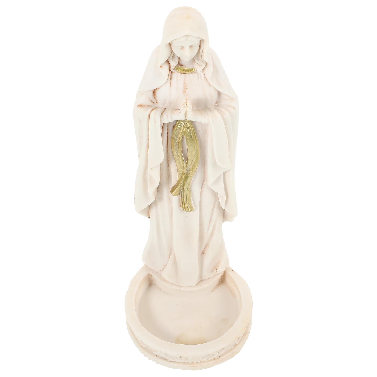 

Holy Water Resin Virgin Statue Mini Figurine Home Decor Religious Gift Religious Decor Mother Shaped Ornament