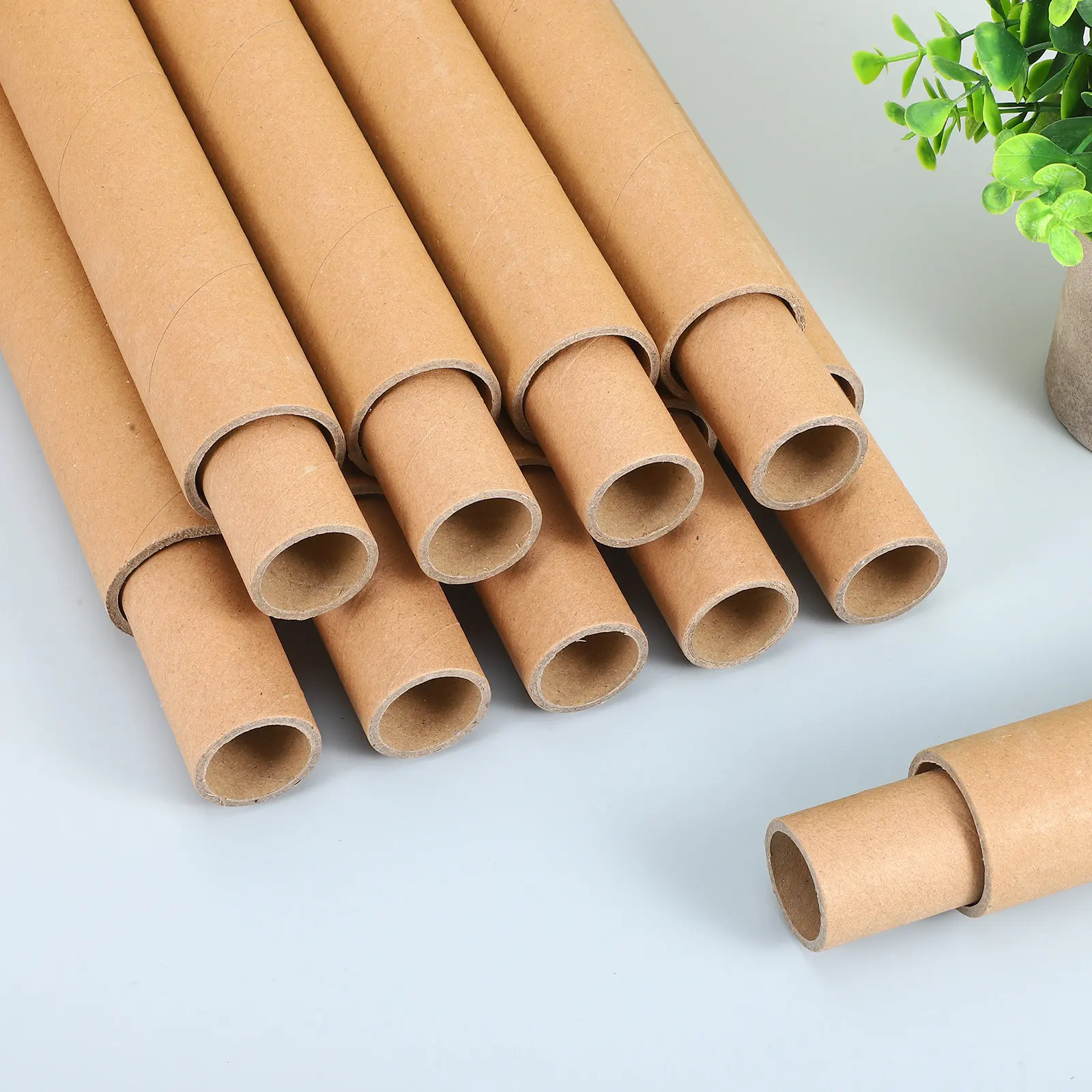 20Pcs Round Paper Tube Packaging Kraft Paper Cylindrical Containers for Poster Artwork Document Storage Shipping Organization