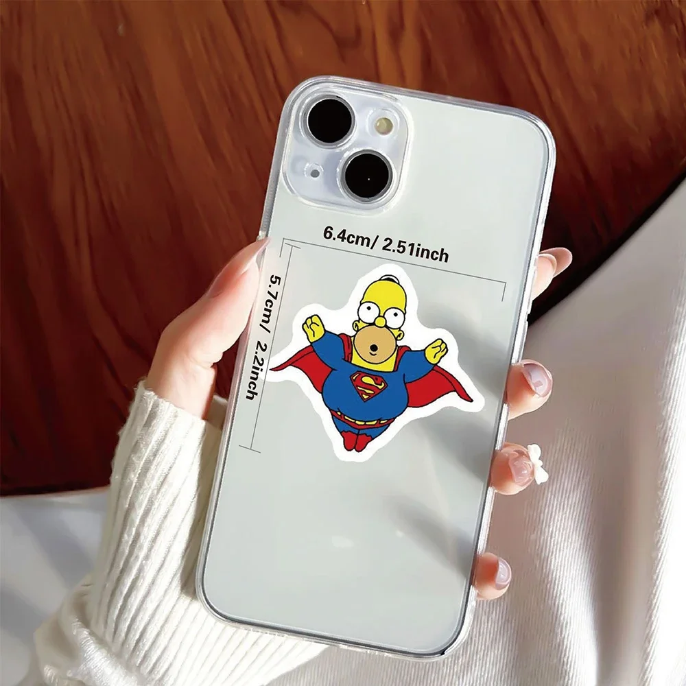 50 Uds. Pegatinas de dibujos animados de Disney The Simpsons Graffiti DIY teléfono monopatín portátil equipaje bicicleta PVC calcomanías impermeables juguete para niños