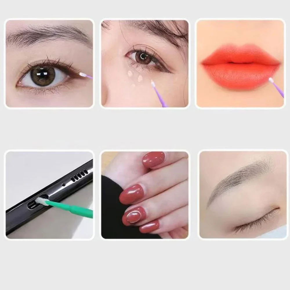 100 Stks/partij Wegwerp Katoenen Zacht Wattenstaafje Wimperverlenging Microbrush Applicators Individuele Mascara Micro-Borstelstok