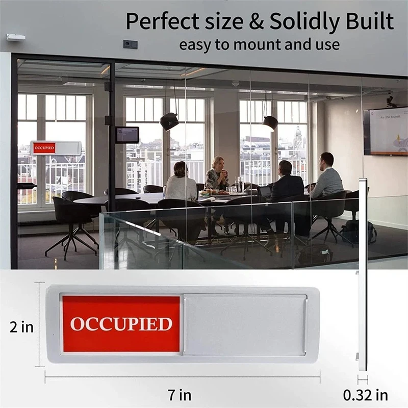 Do Not Disturb Door Sign Privacy Meeting Room Status Occupied Vacant Sign Magnet Slider Multiple Language for Office Home Hotel