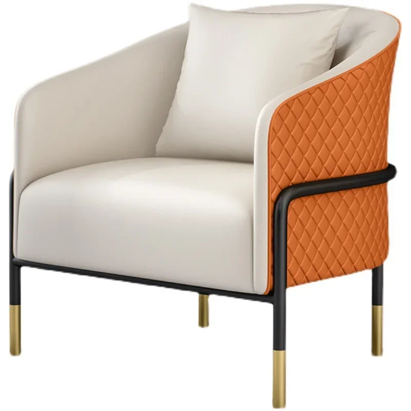 

Light luxury Nordic simple single sofa chair hotel sales office reception and negotiation business meeting guest leather sofa co