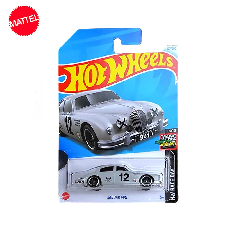 Mattel-coche Hot Wheels 1/64 de Metal fundido a presión C4982 127, modelo de vehículo Jaguar Mk1, juguete de colección para niños, regalo de