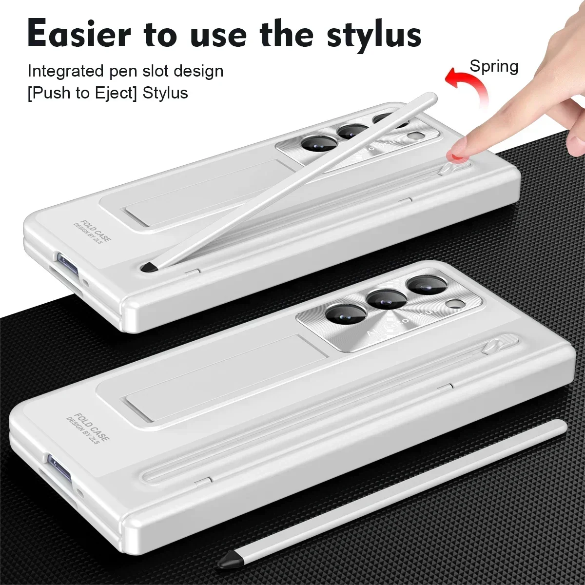 

With Touch Pen Tempered Glass Film Stand Fold Phone Cover For Samsung Galaxy Z Fold 6 5 4 5G 360 Full Protection Hinge Case