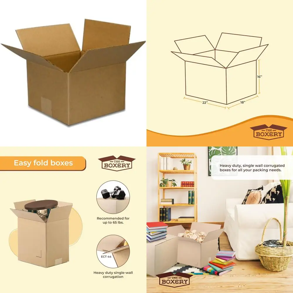 صناديق كبيرة من الورق المقوى المموج مقاس 20 × 6 × 6 - عبوة مكونة من 25 قطعة للشحن والتخزين