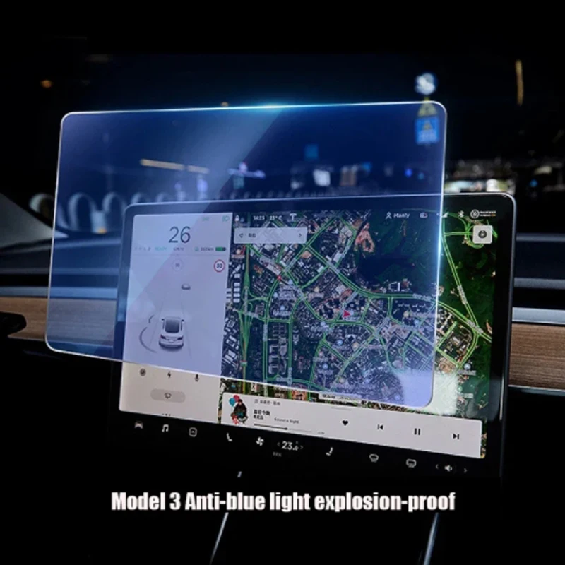 For Placing Center Screen Applicator Accessory Model 3 Y X S 2023 Navigation Touch Screen Protective Film Guatemalan Glass