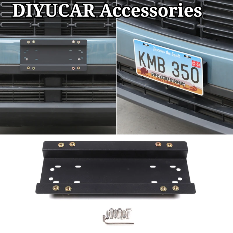For Ford Maverick 2022-2026 Carbon Steel Car Front Bumper License Plate Bracket Holder Exterior Car Accessories US Spec