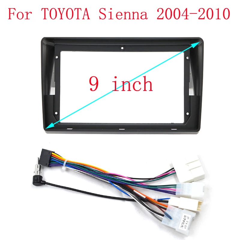 For TOYOTA Sienna 2004-2010 9 Inch Car Radio Stereo 2 Din Head Unit GPS MP5 Android Player Dashboard Fascia Panel Frame Install