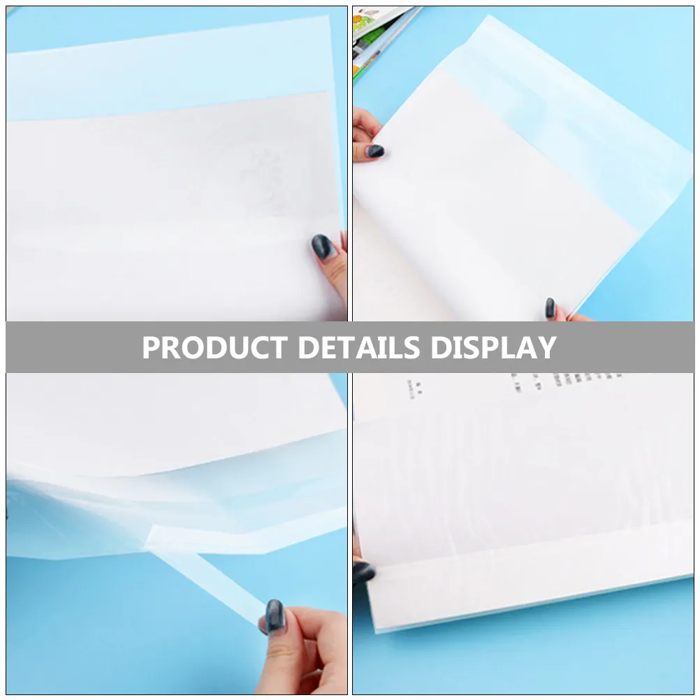10 Feuilles de Protège-Livres Transparents Anti-Rayures en Plastique, Films de Protection Réutilisables pour Manuels Scolaires, Carnets et Documents Scolaires