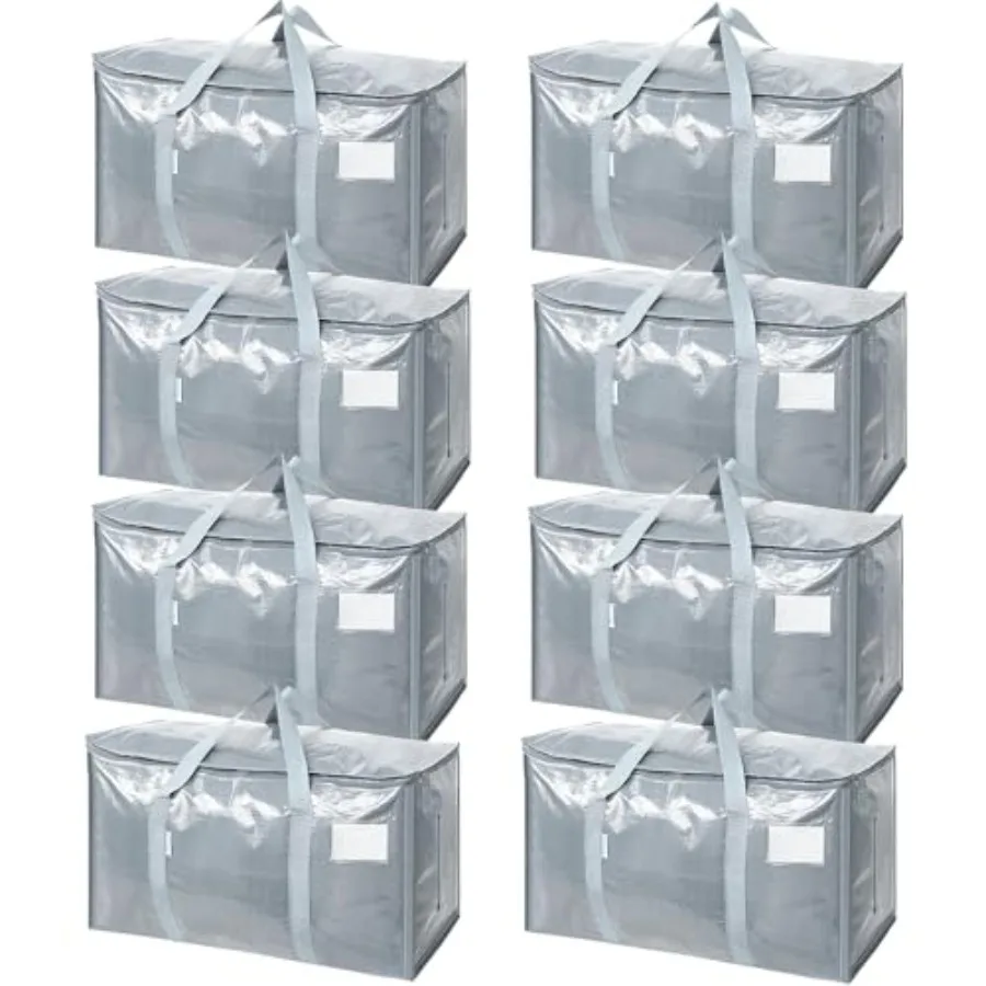 

Очень большие прочные сумки для переезда с молниями и ручками для переноски, долговечные сумки для хранения, коробки для переезда для организации хранения вещей в шкафу.