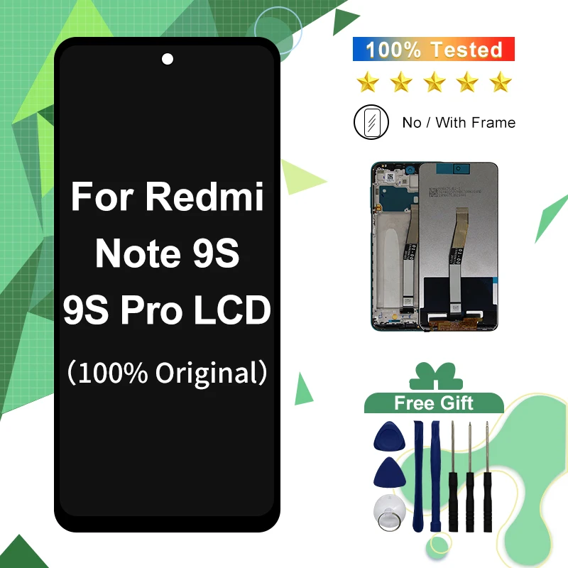 NOTE 9S LCD For Redmi Note 9 Pro LCD 9Pro Display M2003J6B2G Screen Touch Digitizer Replace For Redmi Note 9S LCD M2003J6A1G