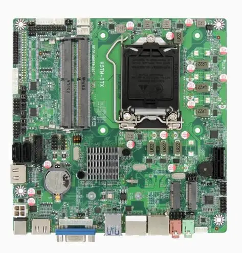 H510 Mini-ITX เมนบอร์ด 10/11th Core i3/i5/i7/i9 LGA1200 CPU IPC SBC ฝัง Ultra-thin เมนบอร์ด 2COM 2LAN DC-19V LPT