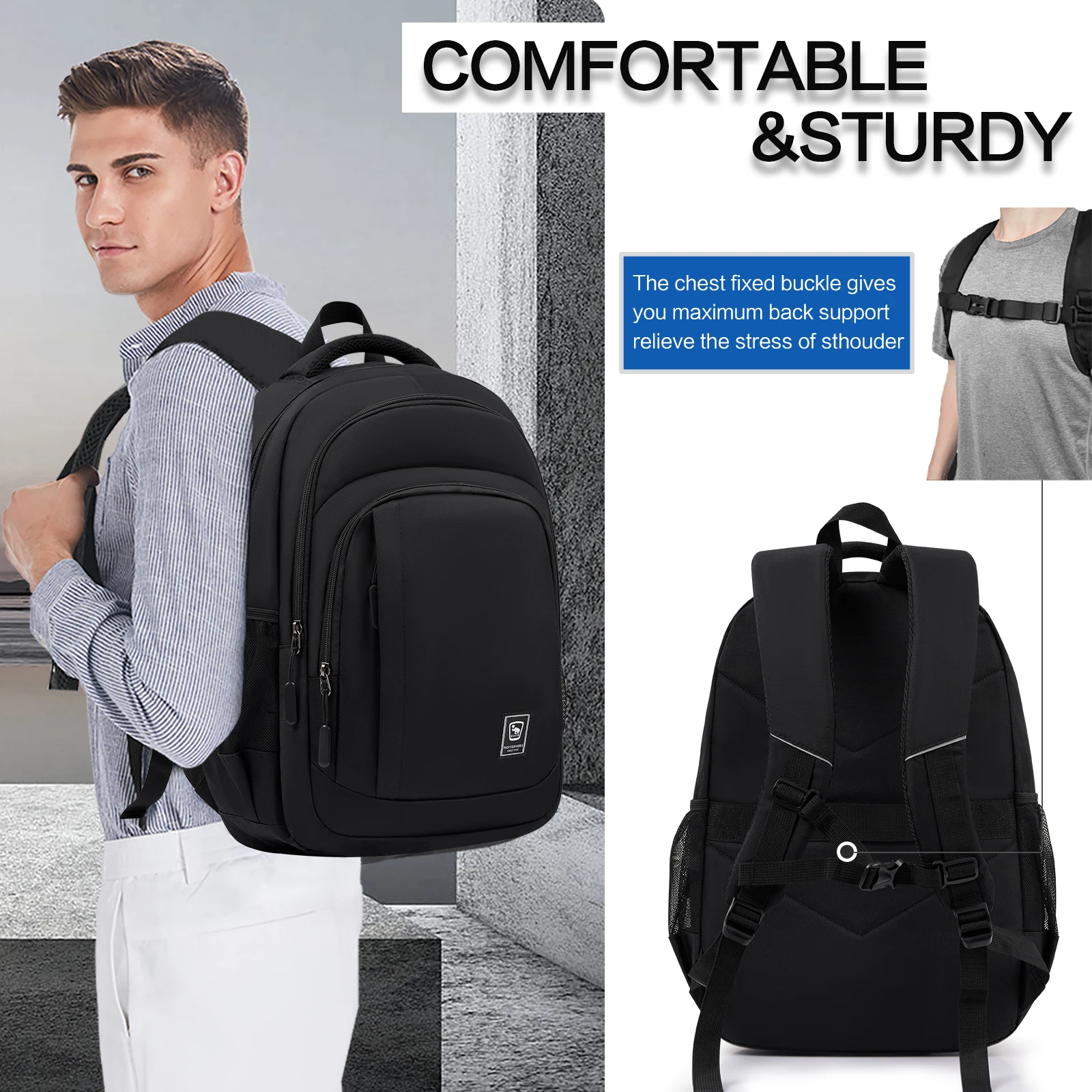 OIWAS-Multi-Function Laptop Mochila Masculina, Mochila de Viagem, Pacotes Ultra-Leves, Unisex Backbag de Alta Qualidade, Novo