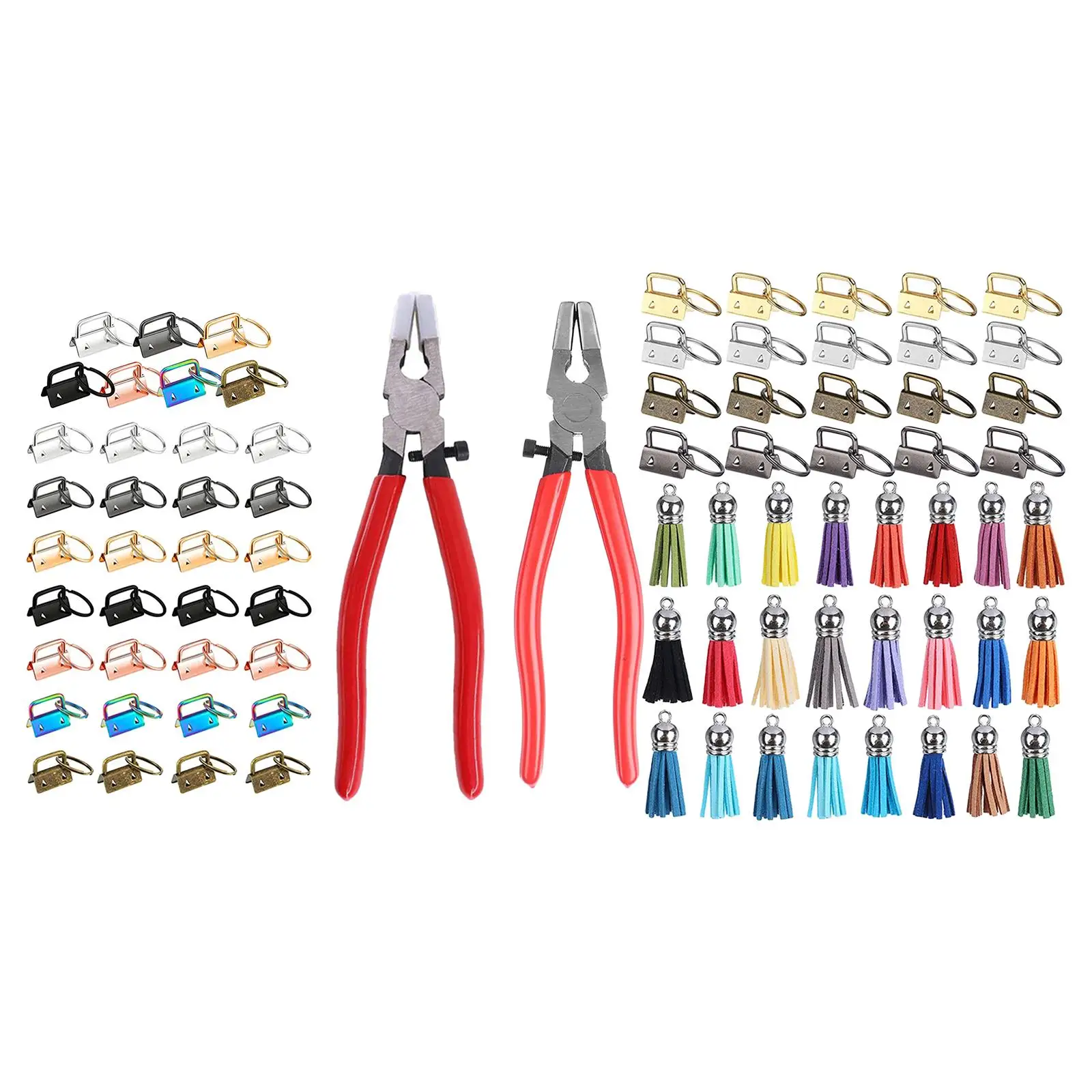 Hardware Set, Metal 1 Inch Hardware with Fob Keys Clips for Keychain Bracelet, Tassel Pendants