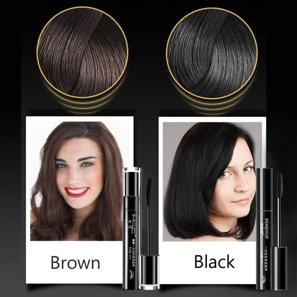 Black Brown One-Time Hair Dye Mascara Instant Gray Cover Cover Colour White Hair Dye Coverage Root Hair Cream Up Stick