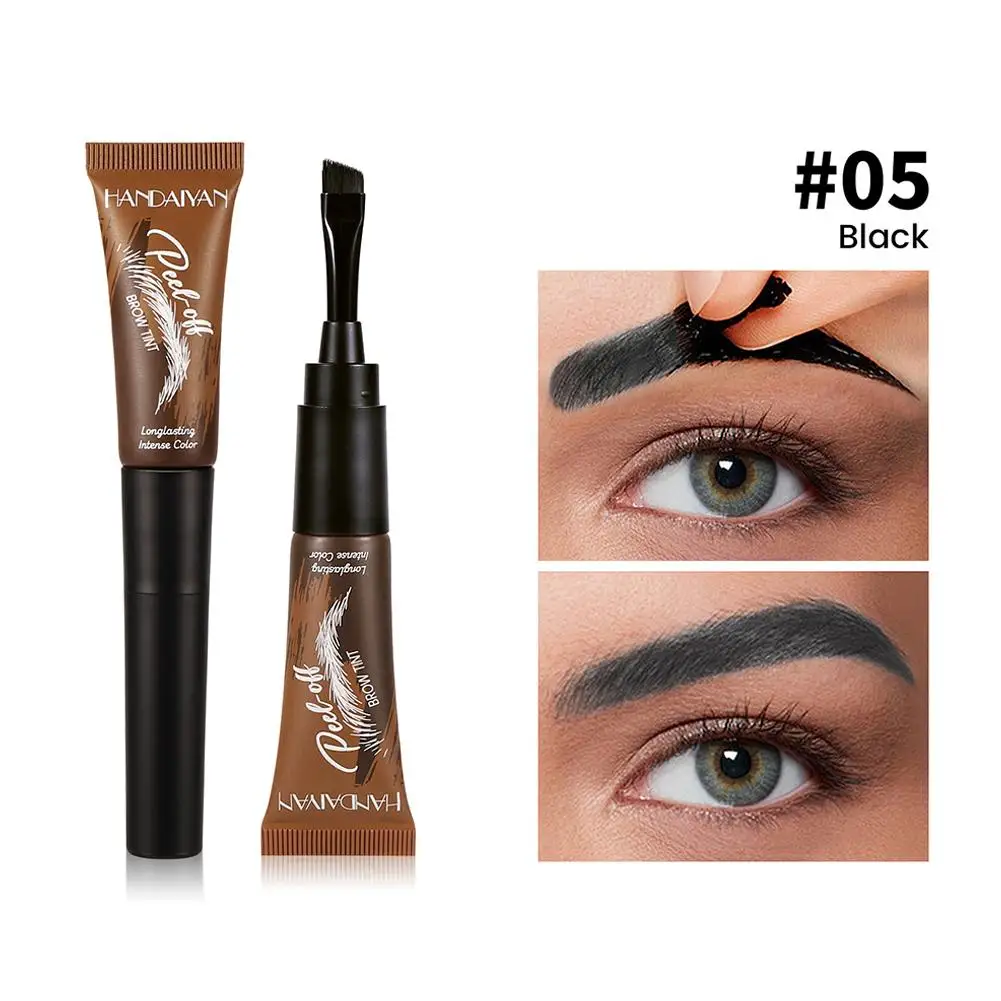 1 قطعة 5 ألوان برأس فرشاة قابلة للتقشير لون الحاجب مقاوم للماء ويدوم طويلاً ومقاوم للتلطخ لون الحاجب