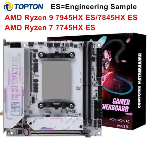 Placa-mãe AMD Gaming NAS Ryzen 9 7945HX ES 7845HX ES R7 7745HX ES 2 * M.2 NVMe 4 * SATA PCIe4.0X16 2.5G LAN WiFi6E ITX Placa-mãe