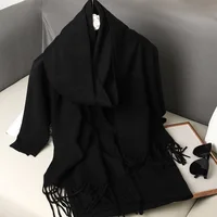 62Color Solid Women Winter Scarf Warm Thicken Cashmere Shawl Outdoor Fashion Luxury Tassels Pashmina Lady Wrap Windproof Scarves 3