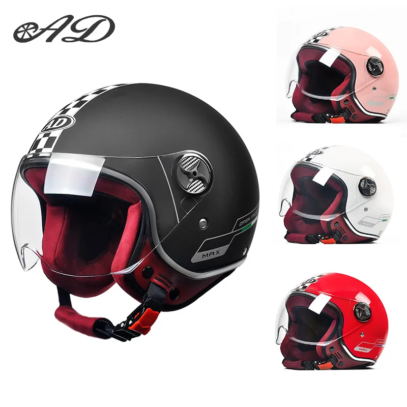 

AD New electric helmet for men and women four seasons general safety helmet autumn and winter warm motorcycle helmet