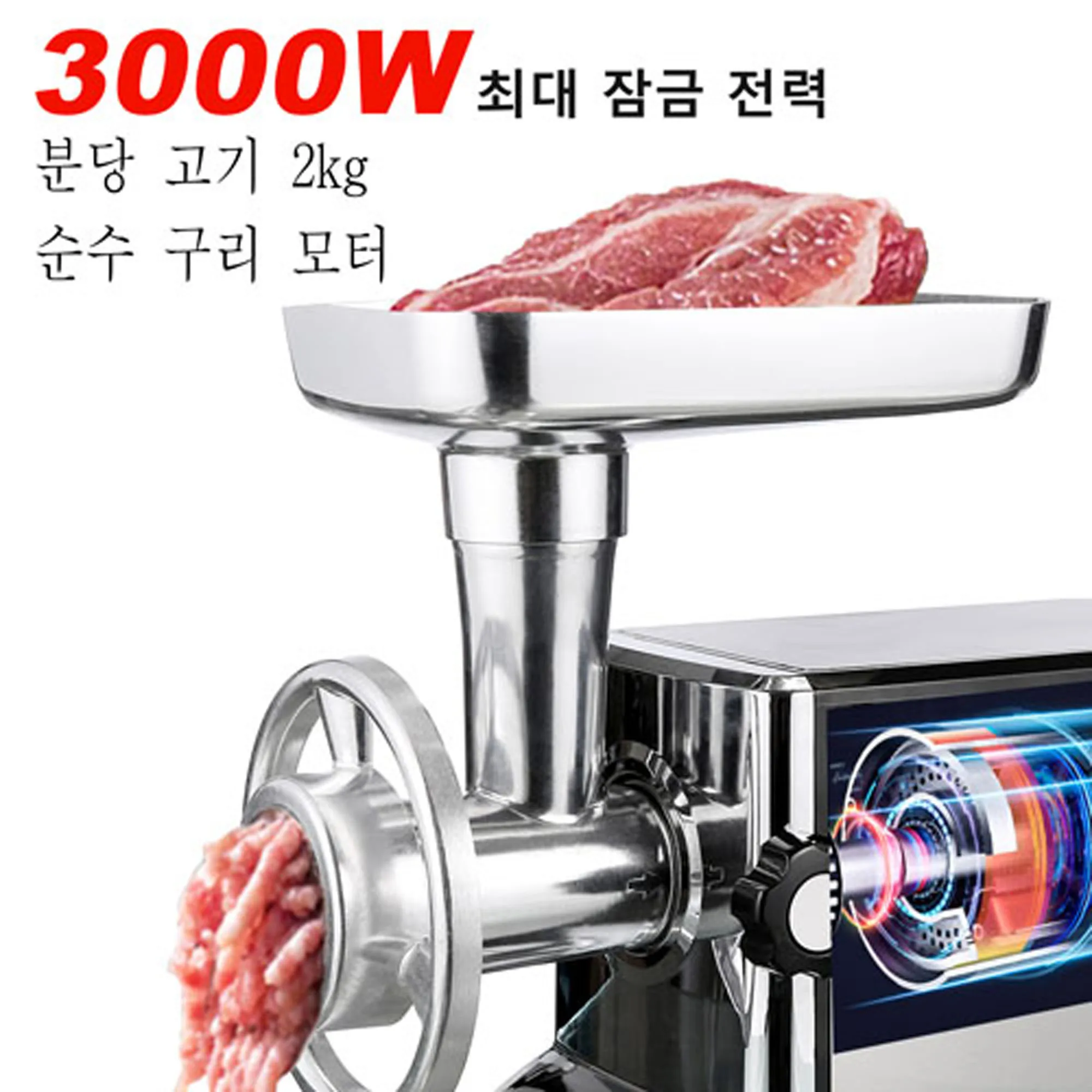 3000W Electric Meat Grinders Stainless Steel Heavy Duty Mincer ​Sausage Stuffer Food Processor Home Appliances Chopper Sonifer