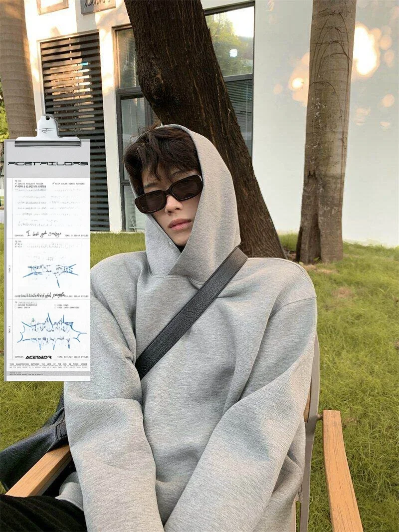 Ace Tailors Men's Loose Fit Hoodie Composite Space Cotton Casual Style Korean Design Trendy Sweatshirt Youth Popular Spring A...