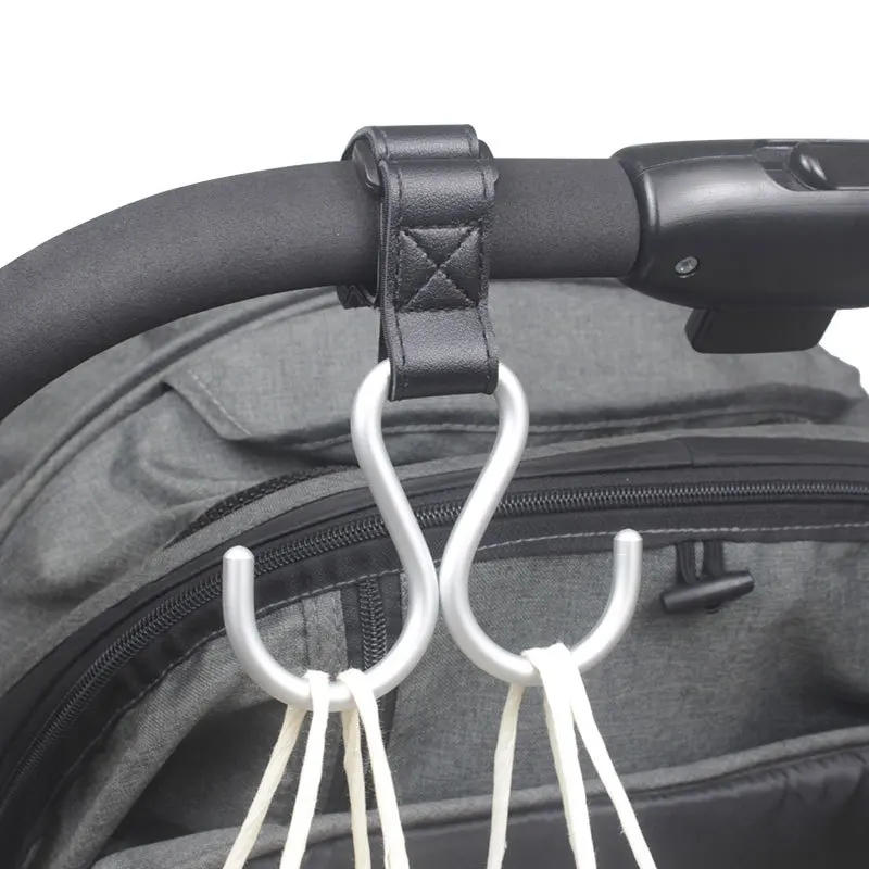 

New Product Aluminum Alloy Dual Hook Stroller Bag Hook for Children's Carriage With High Load Capacity Large Metal Hook