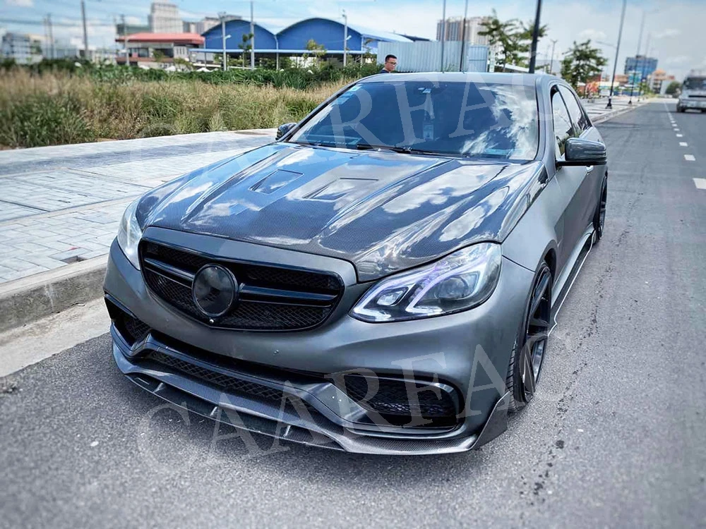 Carbon fiber Front Bumper Engine Hood Bonnet For Benz W212 E Class E200 E220 E250 E300 E350 E63 AMG 2014 2015 2016