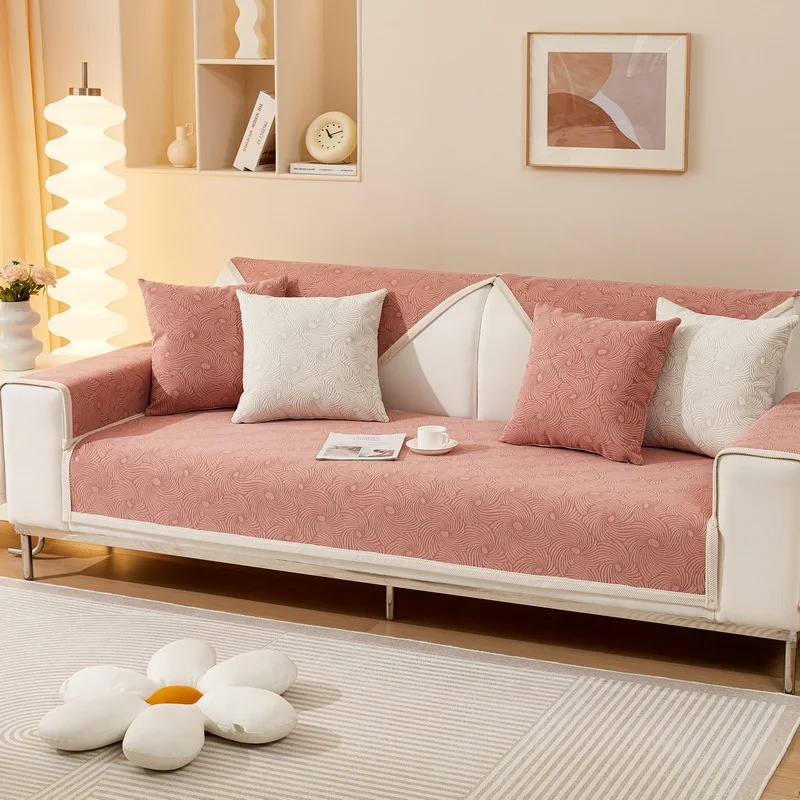 Universal Sofa Cushion Non-Slip Modern Simple Anti-Cat Scratch Sofa Cushion Cover Cloth Towel Chenille Four Seasons