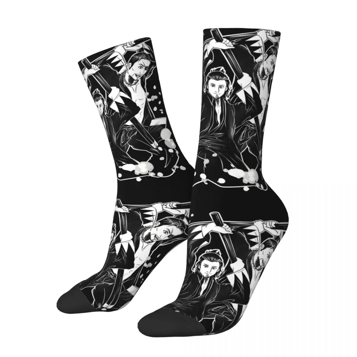 Funny Happy Fight Men's Socks Vintage Harajuku Y-Yakuza Game Hip Hop Novelty Pattern Crew Crazy Sock Gift Printed