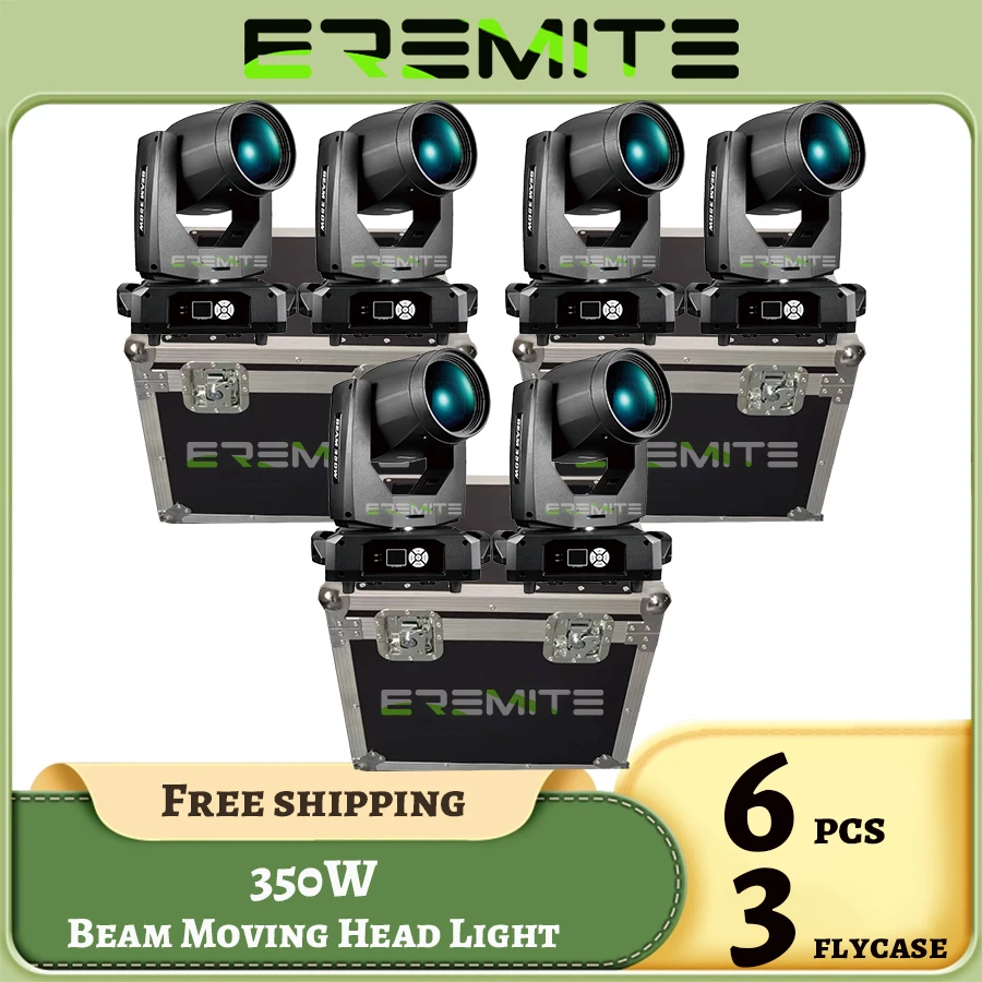 0 Tax 6Pcs 350w Beam 17R Moving Head Light With 3 Flycases 17R Stage DJ Club Lighting Event DJ  Beam  DMX512 For DJ Parties Club