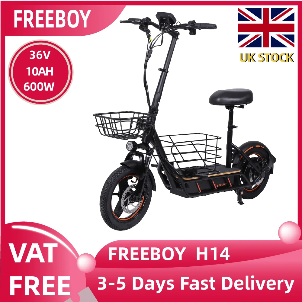 AliExpress FreeBoy FREEBOY H14 Adult Foldable  E-bike 600W Electric Bike 36V10AH Battery Electric Bike 14 Inch Tire Electric Bike