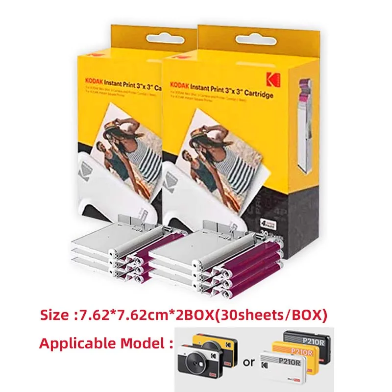 60/80 Sheets Kodak Photo Paper for C210R /C300R/PD460 Minishot Mobile Phone Photo Printer Special Ribbon 2/3/4inch Photo Paper