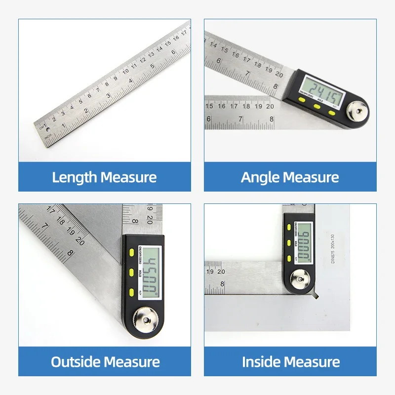 Digital Protractor Goniometer Electronic Carpenter Tools Goniometro Angle Finder Multi Angle Measuring Ruler Digital Angle Meter