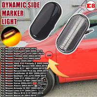 Car Side Marker Light Dynamic LED Turn Signal Light For Nissan Tiida C11 Note E11 NE11 Micra K12 NP300 Navara D40 Qashqai J10