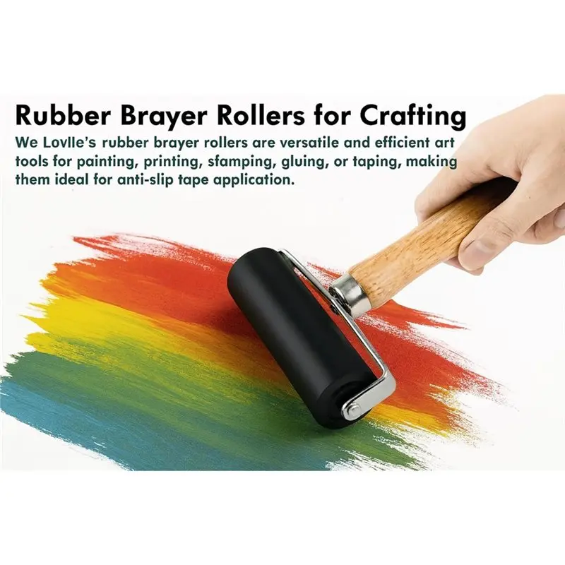 【COMELY】لطباعة الكتل، ختم لمجموعة بكرات براير المطاطية - 7 عبوات من بكرات حبر الطباعة لورق الحائط والحرف اليدوية والطلاء