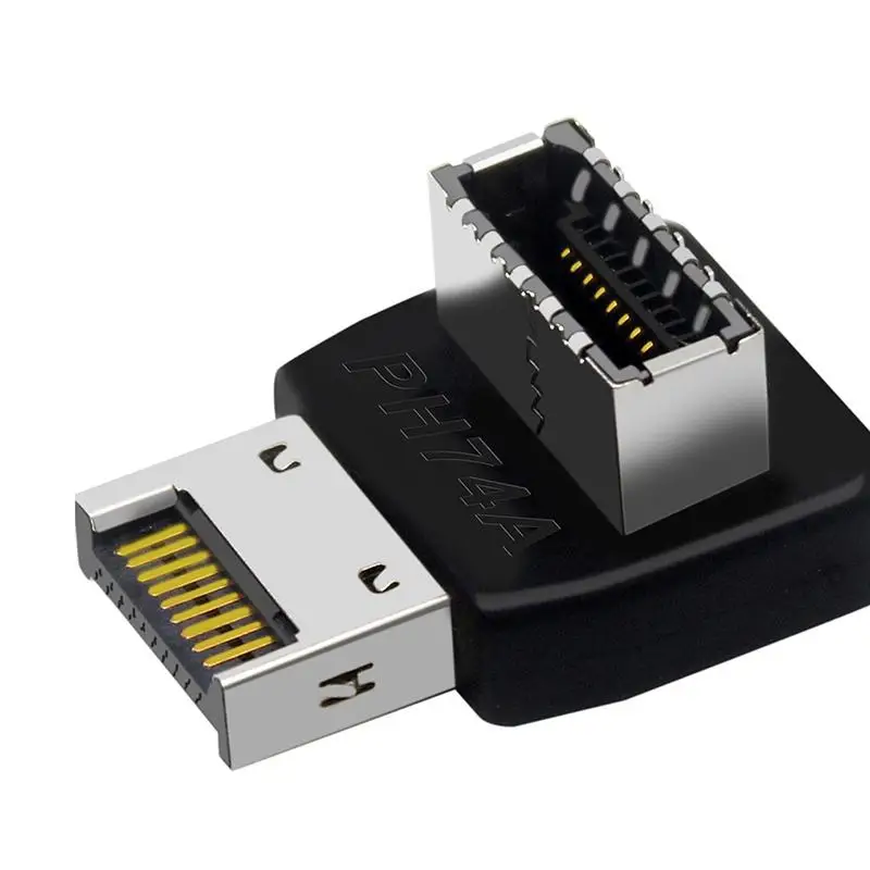 New USB 3.1 Type-E 90 Degree Adapter Front Type-C Header Connector Expansion Cable Adapter Connector For PC Motherboard Plug