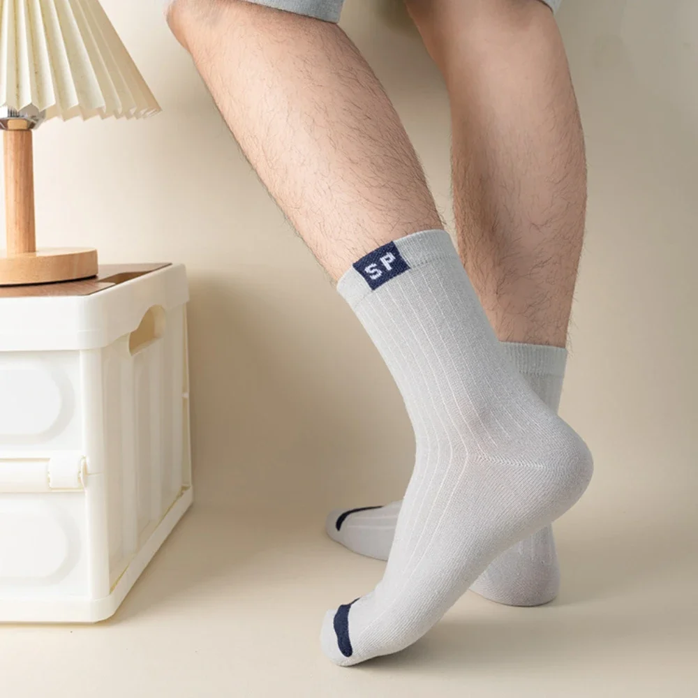 

1-3Pairs Men's letter SP mid tube socks for spring and summer shallow mouth low tube sports comfortable trendy breathable socks