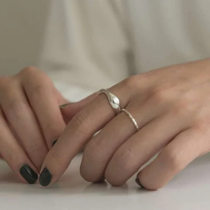 New Arrival Jewelry Geometric Stainless Steel Irregular Wavy Finger Ring for Women