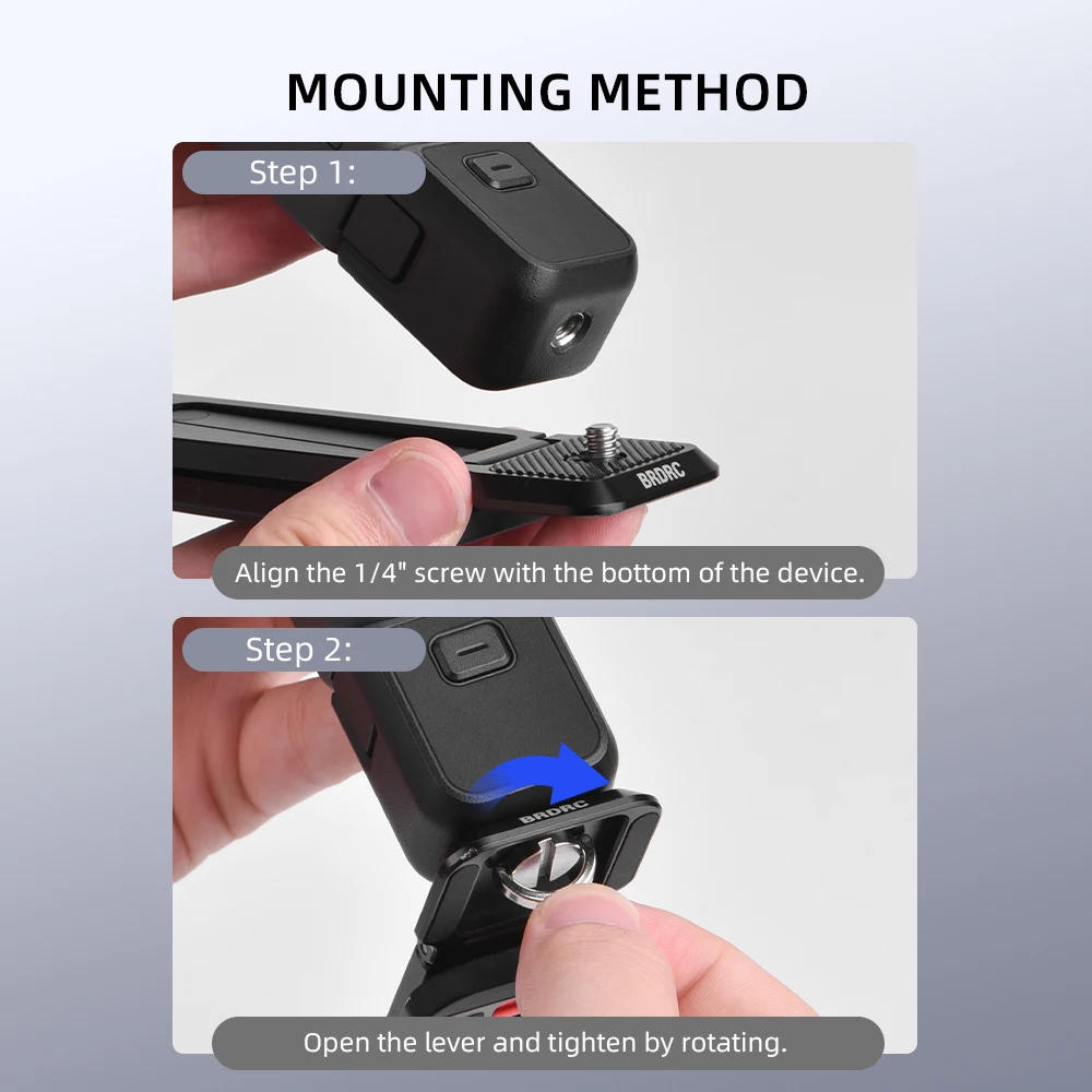 BRDRC Magnetisches Schnellwechsel-Stativ für DJI Pocket 4P/4/3/Insta360 Luna Ultra Faltbares Metall-Fotografie-Stativ mit Verstecktem Haken – Detail 11