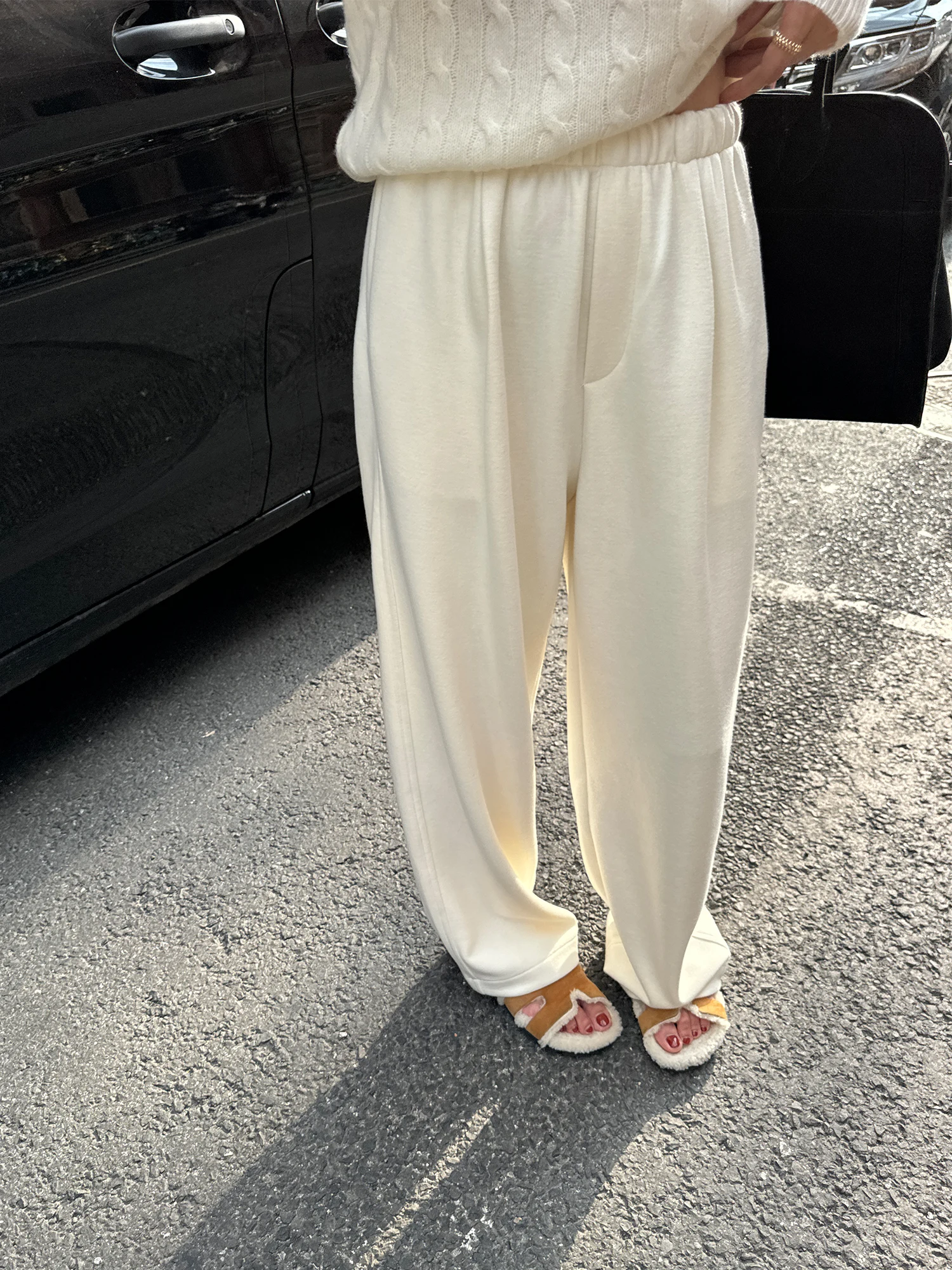 

Women's Casual Pants Spring 2025 Loose Wide Leg Long Trousers Spor Drapey Lazy Sle High Waist Straight Leg Polyester Blend