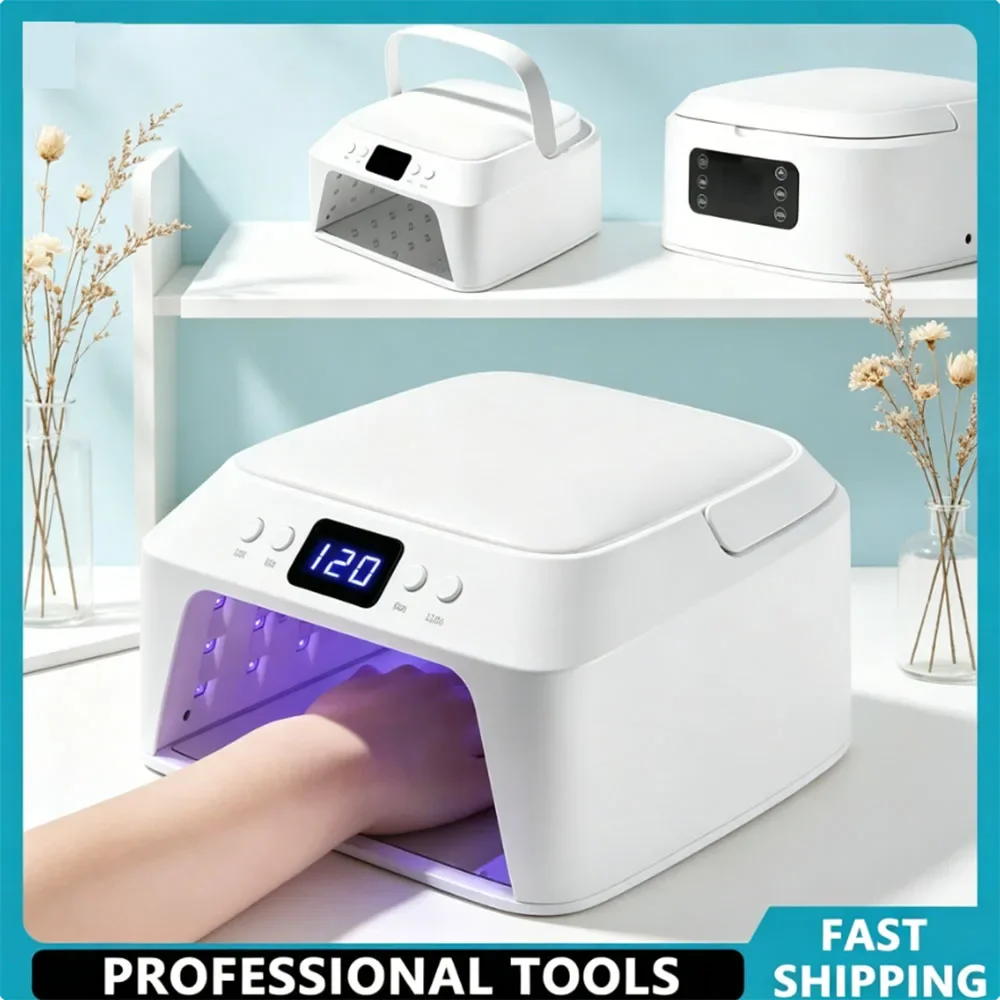 71 LEDs UV Nail Dryer with Hand Pillow, 72W Smart Sensor Large Space Professional Manicure Pedicure Lamp