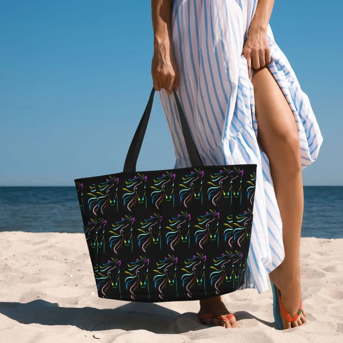 Magical Horse Beach Tote Bag Sport Gym Yoga Duffle Large Tote Bag Women Travel Bag Fitness bag