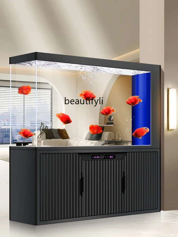 New ultra-white bottom filter goldfish tank living room new living room partition floor medium and large intelligent