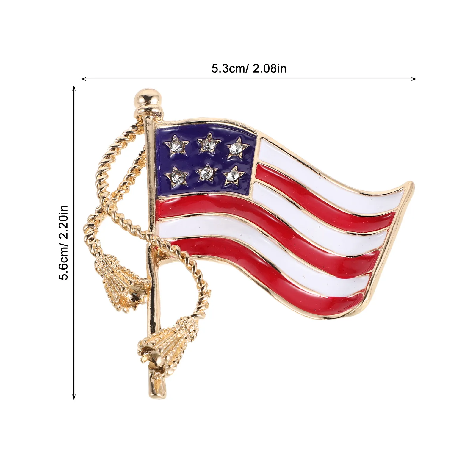 American Flag Lapel Pin Rhinestone Brooch Patriotic Badge Independence Day Memorial Veterans 4Th of July Accessories