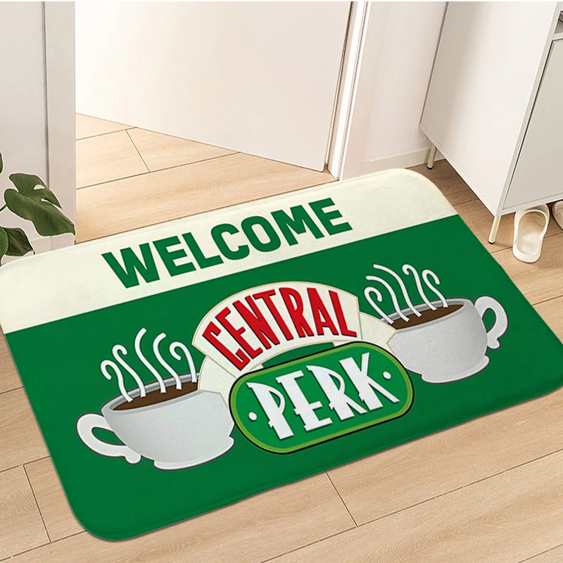 Living Room Floor Carpets Central Perks Washable Non-slip Kitchen Mats Bath Rug Doormat Entrance Door Modern Home Decoration