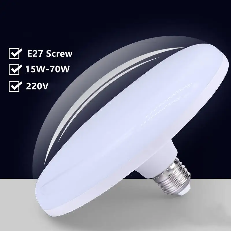 Led Bulb e27 For Home Led Lamp 220v 15W 20W 40W 50W 60W 70W Indoor Lighting UFO Shape Light Bulbs For Garage Kitchen Living Room